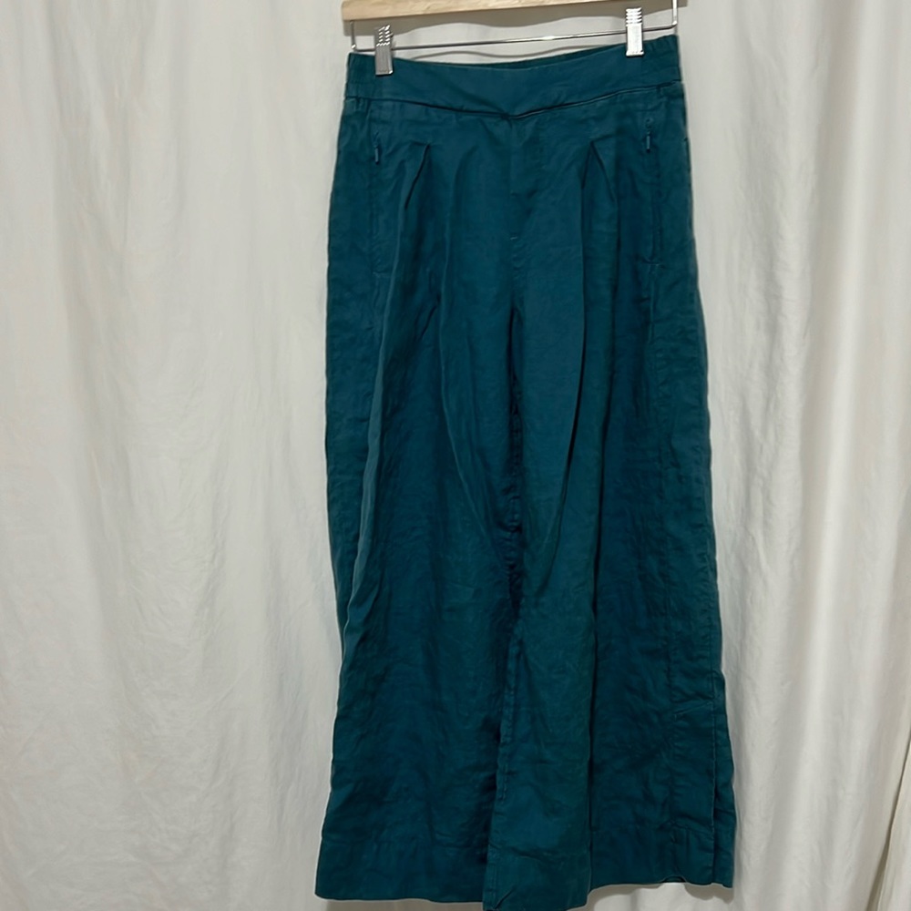 Athleta Size 6 Playa Linen Crop Wide Leg - Picture 1 of 13